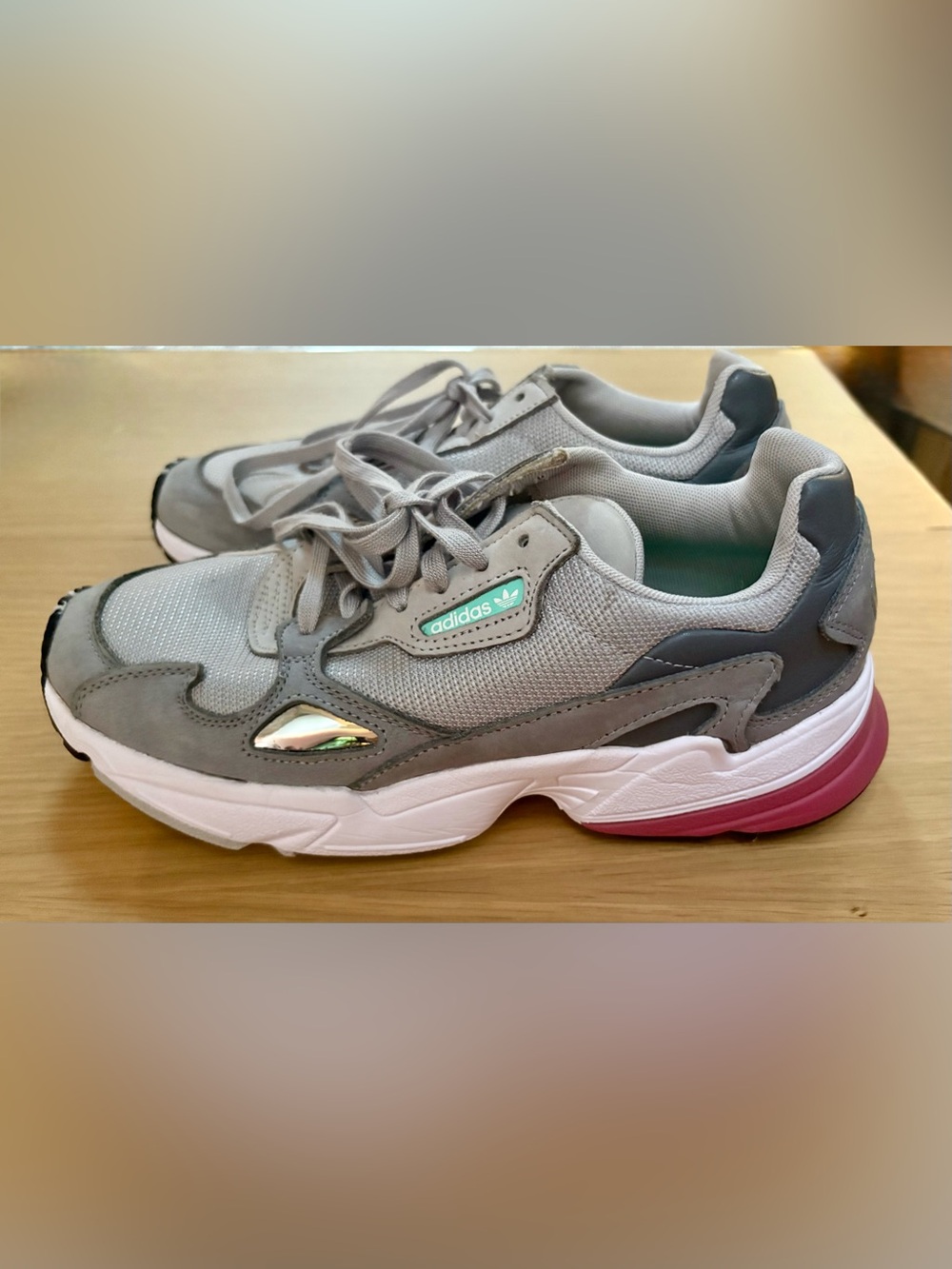 adidas Originals Falcon Chunky Sneakers - Grey/Trace Maroon - Women’s size 9